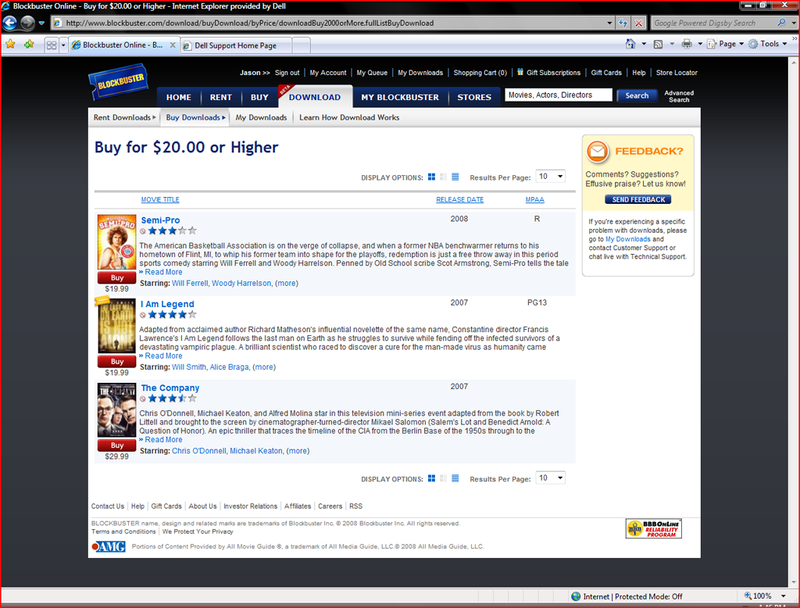 Illustration for article titled Blockbuster Online Download Store Screenshot Tour